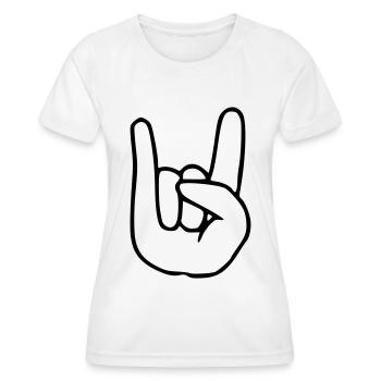 Emoji RocknRoll sketch black - Women's Functional T-Shirt - white - Front - AI Model Female 172 dark (172cm)