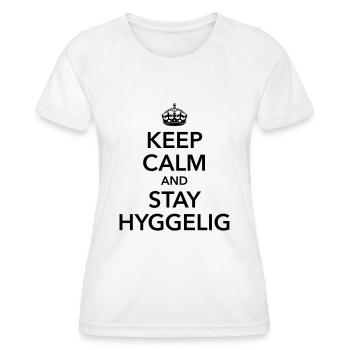 keep calm et hyy hyggelig bonheur satisfait - T-shirt sport Femme - blanc - Devant - AI Model Female 172 dark (172cm)