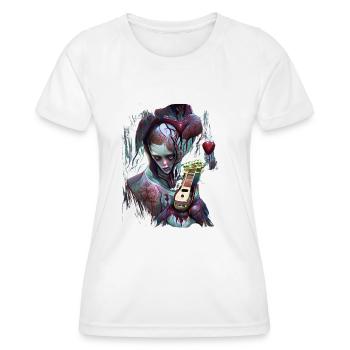 La guitare joue mon cœur qui saigne - T-shirt sport Femme - blanc - Devant - AI Model Female 172 dark (172cm)