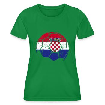 Croatia Soccer Ball Fußball - Frauen Funktions-T-Shirt - Kelly Green - Vorne - AI Model Female 172 dark (172cm)