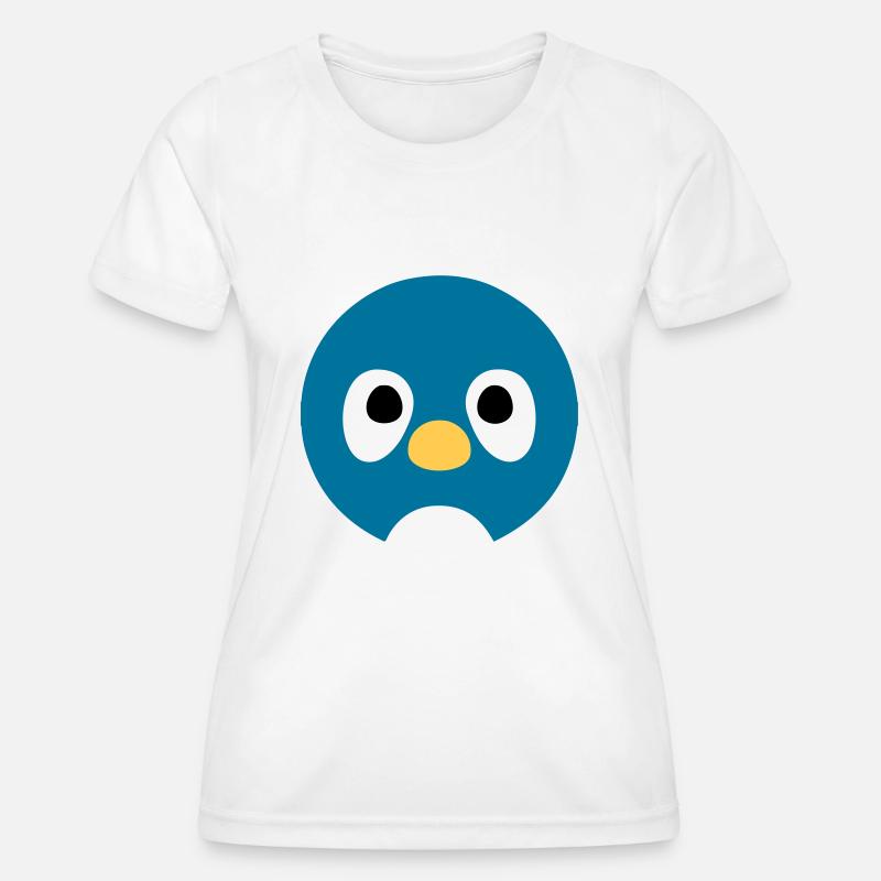 Cartoon Penguin Face - Women's Functional T-Shirt - white