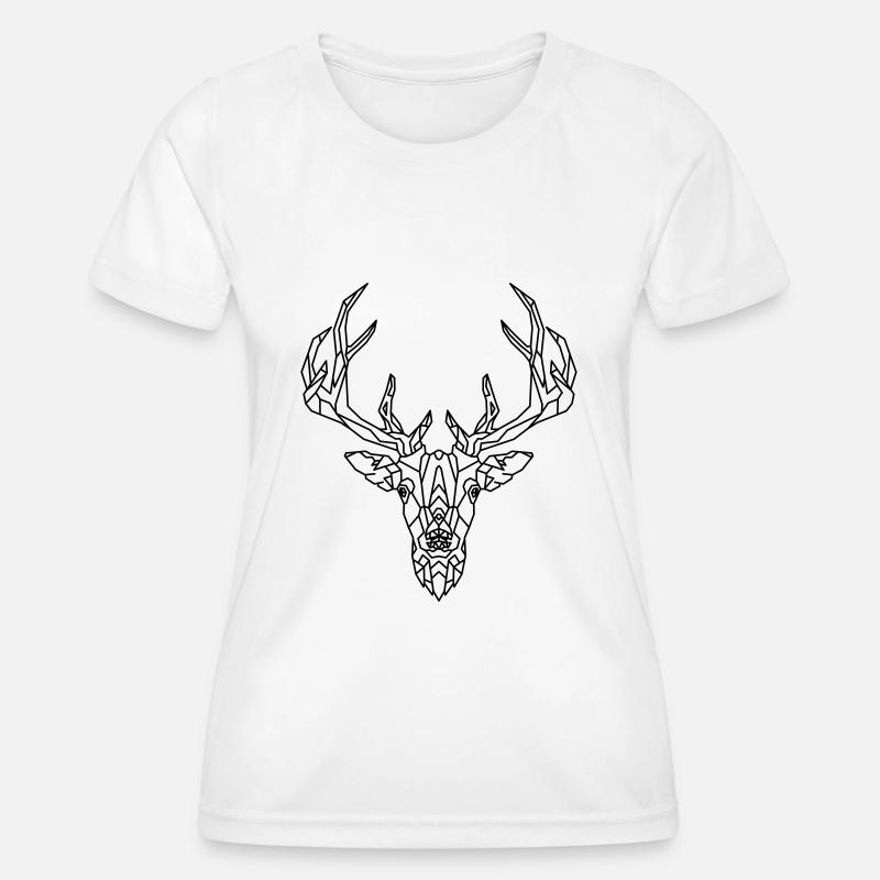 Deer geometric - Women's Functional T-Shirt - white