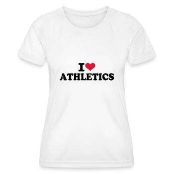 I love Athletics - T-shirt sport Femme - blanc - Devant - AI Model Female 172 dark (172cm)