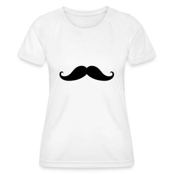 Moustache Bart Mustache - Frauen Funktions-T-Shirt - Weiß - Vorne - AI Model Female 172 dark (172cm)