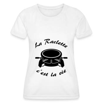 La Raclette c'est la vie ! - T-shirt sport Femme - blanc - Devant - AI Model Female 172 dark (172cm)