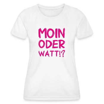 Moin oder Watt? - Frauen Funktions-T-Shirt - Weiß - Vorne - AI Model Female 172 dark (172cm)