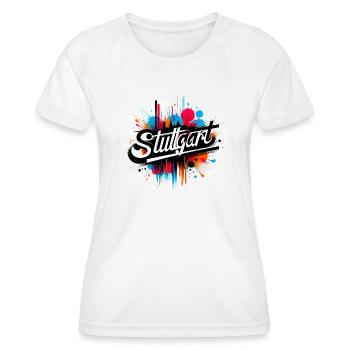Lettrage de Stuttgart Slogan - T-shirt sport Femme - blanc - Devant - AI Model Female 172 dark (172cm)