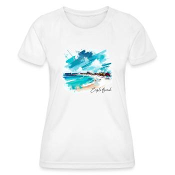 Eagle Beach - Aruba - Caraïbes - Îles ABC - T-shirt sport Femme - blanc - Devant - AI Model Female 172 dark (172cm)
