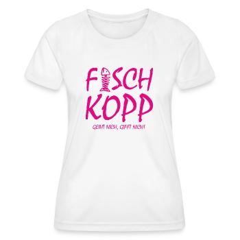 Fischkopp Fisch Fischkopf Küste Angler Fischer - Frauen Funktions-T-Shirt - Weiß - Vorne - AI Model Female 172 dark (172cm)