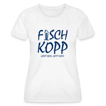 Fischkopp Fisch Fischkopf Küste Angler Fischer - Frauen Funktions-T-Shirt - Weiß - Vorne - AI Model Female 172 dark (172cm)