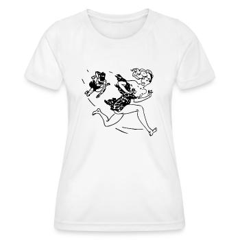 neanderthal cave man caveman steinzeit6 - Women's Functional T-Shirt - white - Front - AI Model Female 172 dark (172cm)