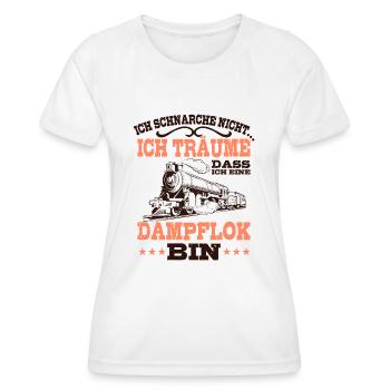 Eisenbahn Dampflok - Frauen Funktions-T-Shirt - Weiß - Vorne - AI Model Female 172 dark (172cm)