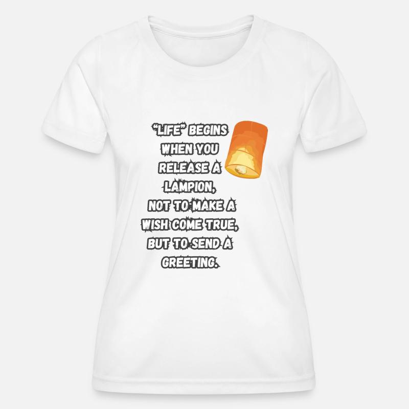 “Life” begins when... - Women's Functional T-Shirt - white