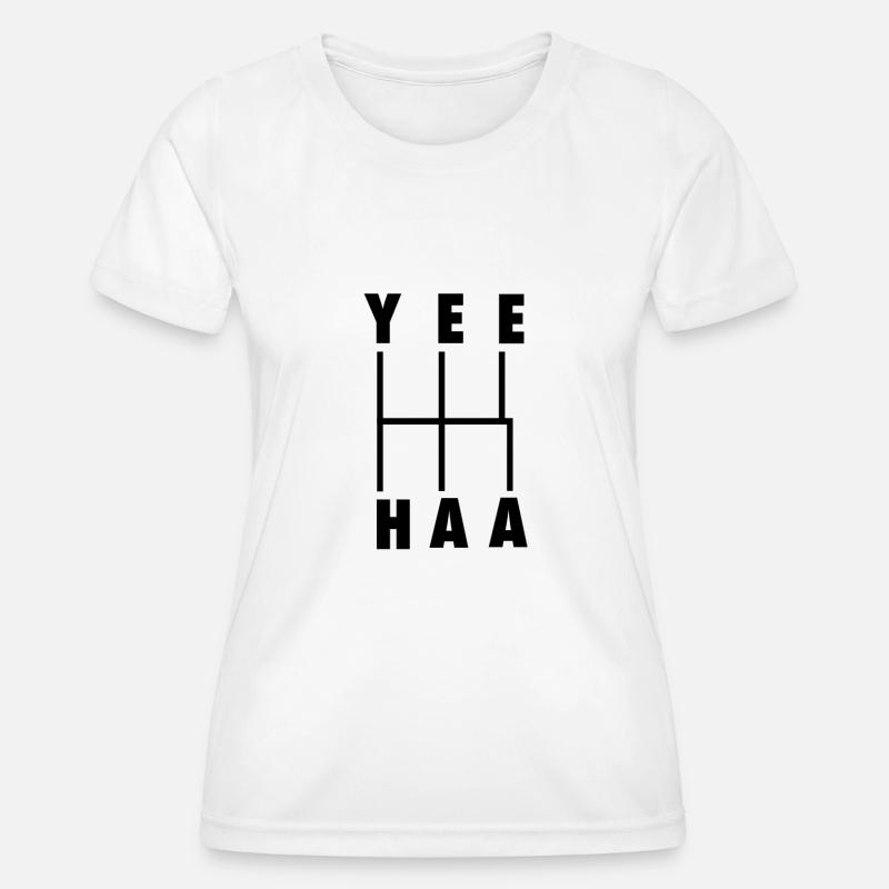 yeehaa! Manual gear shift scheme black - Women's Functional T-Shirt - white