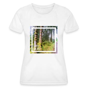 Forest = For rest. Wald = ausruhen, zur Ruhe komme - Frauen Funktions-T-Shirt - Weiß - Vorne - AI Model Female 172 dark (172cm)