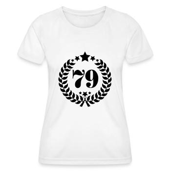 79. Geburtstags Kranz - Anniversary Wreath - Frauen Funktions-T-Shirt - Weiß - Vorne - AI Model Female 172 dark (172cm)