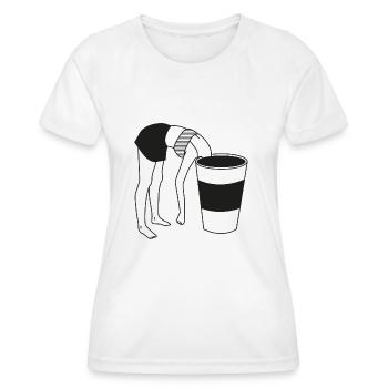 COFFEE BREAK - Frauen Funktions-T-Shirt - Weiß - Vorne - AI Model Female 172 dark (172cm)