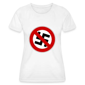 against Nazis - Women's Functional T-Shirt - white - Front - AI Model Female 172 dark (172cm)