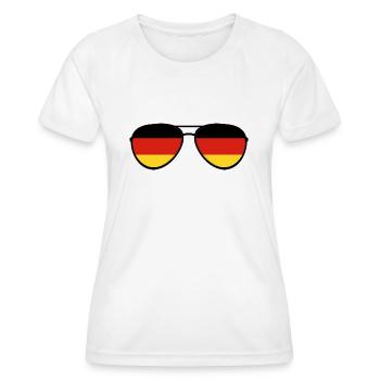 Germany Germany Sunglasses Germania Flag - Women's Functional T-Shirt - white - Front - AI Model Female 172 dark (172cm)