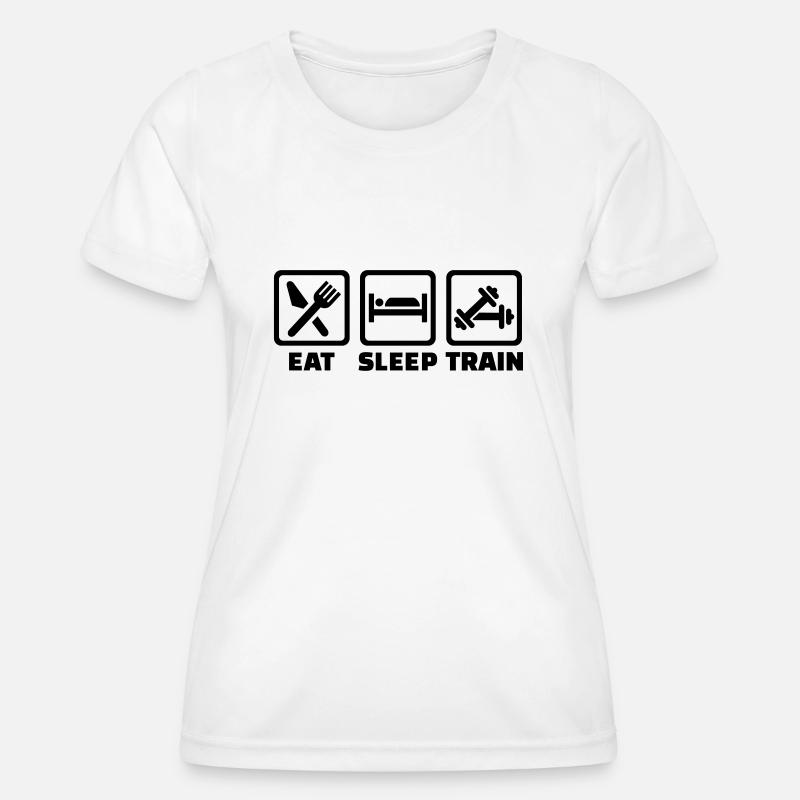 Eat Sleep Train - Women's Functional T-Shirt - white