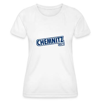 Chemnitz 0371 Vorwahl - Frauen Funktions-T-Shirt - Weiß - Vorne - AI Model Female 172 dark (172cm)