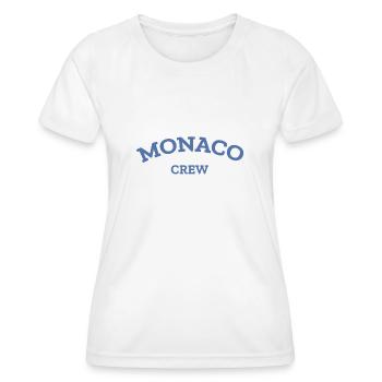 Monaco Crew - Monte Carlo - Mittelmeer - Frauen Funktions-T-Shirt - Weiß - Vorne - AI Model Female 172 dark (172cm)
