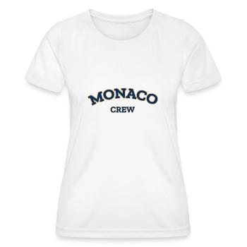 Monaco Crew - Monte Carlo - Mer Méditerranée - T-shirt sport Femme - blanc - Devant - AI Model Female 172 dark (172cm)