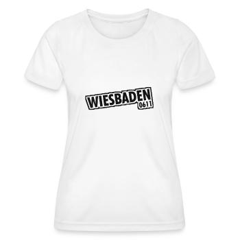Wiesbaden 0611 Vorwahl - Frauen Funktions-T-Shirt - Weiß - Vorne - AI Model Female 172 dark (172cm)