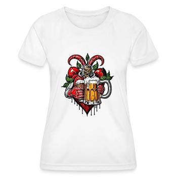 I love beer - Women's Functional T-Shirt - white - Front - AI Model Female 172 dark (172cm)