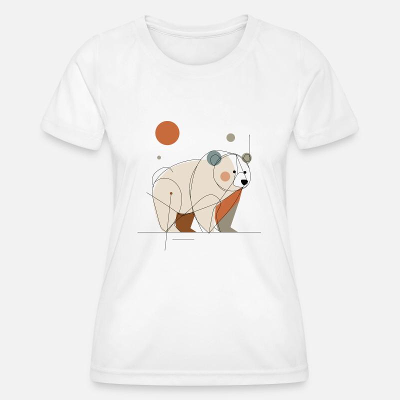 Geometric Bear - Women's Functional T-Shirt - white