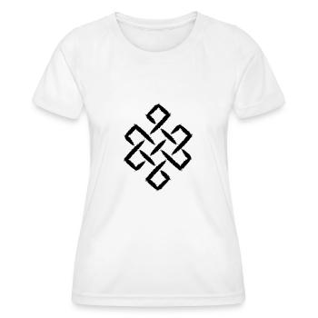 Infinity Knot Buddhism Happiness - T-shirt sport Femme - blanc - Devant - AI Model Female 172 dark (172cm)