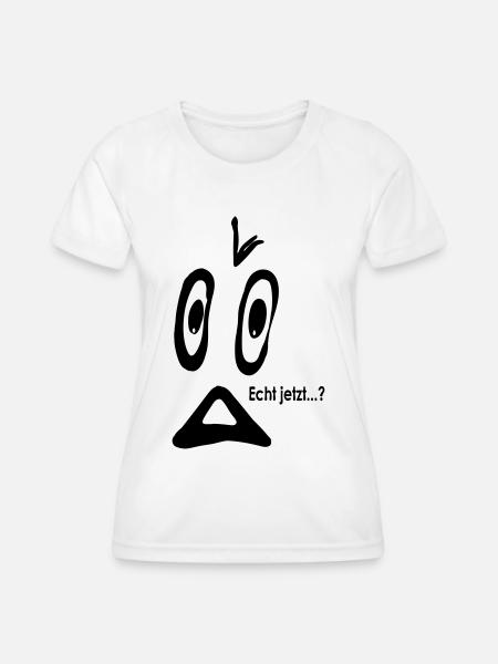 Smiley Echt jetzt...? - Frauen Funktions-T-Shirt - Weiß
