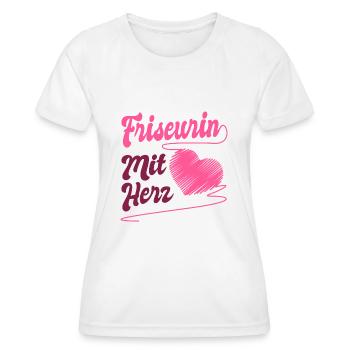 Friseurin - Frauen Funktions-T-Shirt - Weiß - Vorne - AI Model Female 172 dark (172cm)