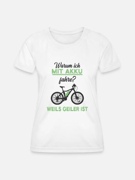 E-Bike - Frauen Funktions-T-Shirt - Weiß