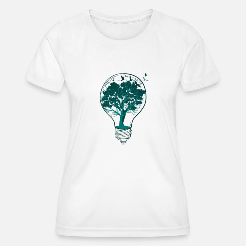 Lightbulb nature tree - Women's Functional T-Shirt - white