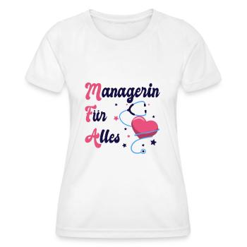 Arzthelferin - Frauen Funktions-T-Shirt - Weiß - Vorne - AI Model Female 172 dark (172cm)