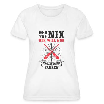 Drachenboot - Frauen Funktions-T-Shirt - Weiß - Vorne - AI Model Female 172 dark (172cm)