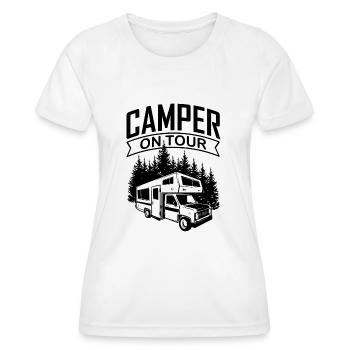 Camper en tournée - T-shirt sport Femme - blanc - Devant - AI Model Female 172 dark (172cm)