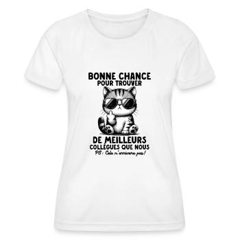 Idée Cadeau Départ Collègue De Travail Humour - T-shirt sport Femme - blanc - Devant - AI Model Female 172 dark (172cm)