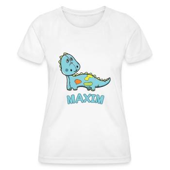 Dinosaur funny kid Maxim gift birthday - Women's Functional T-Shirt - white - Front - AI Model Female 172 dark (172cm)