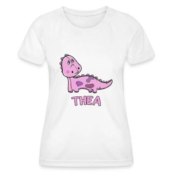 Dinosaur Funny Kid Thea Gift Birthday K - Women's Functional T-Shirt - white - Front - AI Model Female 172 dark (172cm)