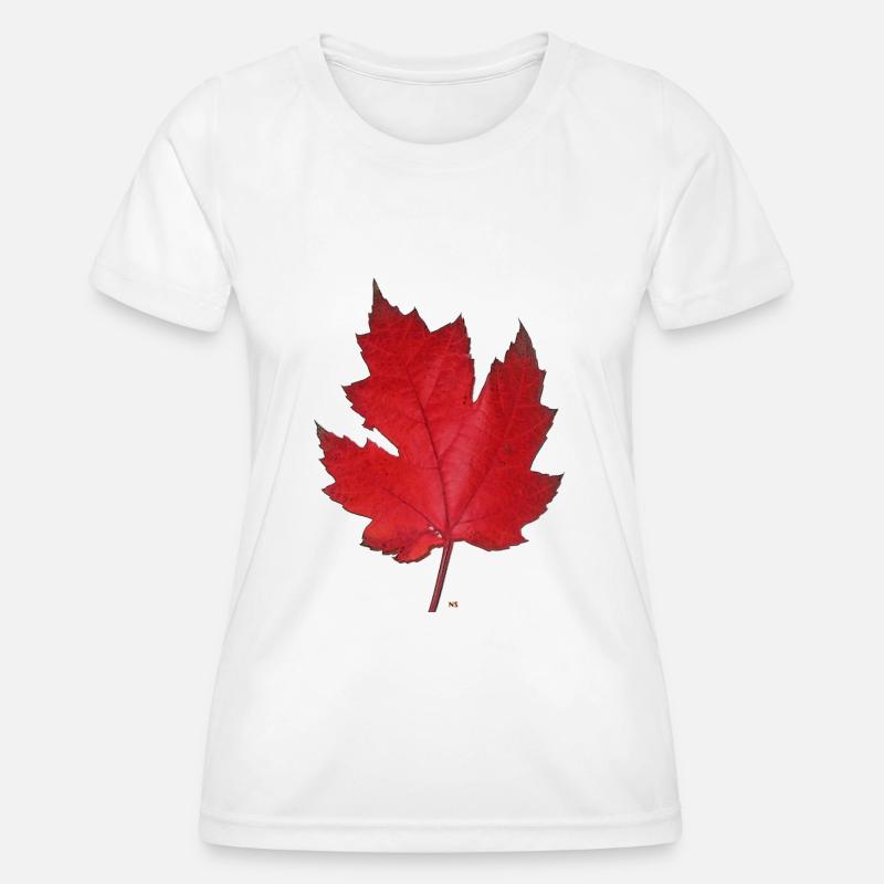 Red maple leaf - Women's Functional T-Shirt - white