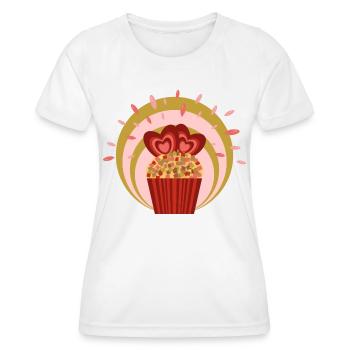 Rhabarber Kuchen Liebe mit viel Herz. - Frauen Funktions-T-Shirt - Weiß - Vorne - AI Model Female 172 dark (172cm)
