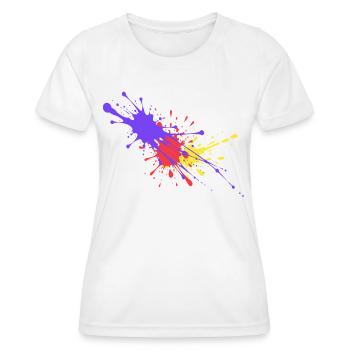 Bunte Farbflecken Geschenk stylish - Frauen Funktions-T-Shirt - Weiß - Vorne - AI Model Female 172 dark (172cm)