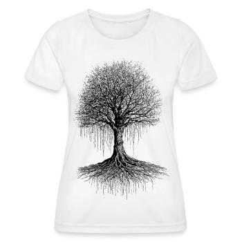 Echo der Wurzeln - Frauen Funktions-T-Shirt - Weiß - Vorne - AI Model Female 172 dark (172cm)
