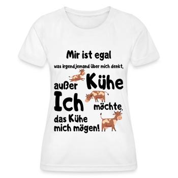 Ich möchte das Kühe mich mögen Landwirt Bauer - Frauen Funktions-T-Shirt - Weiß - Vorne - AI Model Female 172 dark (172cm)