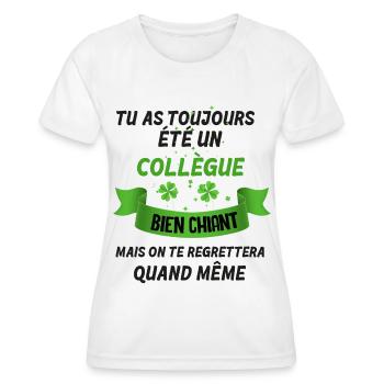 Collègue Bien Chiant Et Adorable Humour Départ - T-shirt sport Femme - blanc - Devant - AI Model Female 172 dark (172cm)