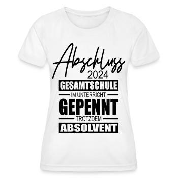 Abschluss 2024 Gesamtschule - Frauen Funktions-T-Shirt - Weiß - Vorne - AI Model Female 172 dark (172cm)