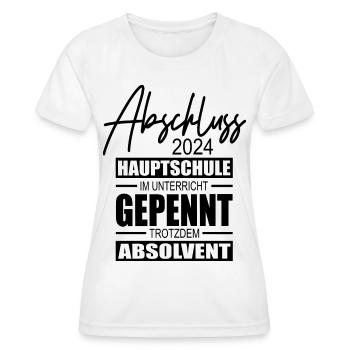 Abschluss 2024 Hauptschule - Frauen Funktions-T-Shirt - Weiß - Vorne - AI Model Female 172 dark (172cm)