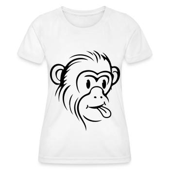 Affe Lustig - Frauen Funktions-T-Shirt - Weiß - Vorne - AI Model Female 172 dark (172cm)